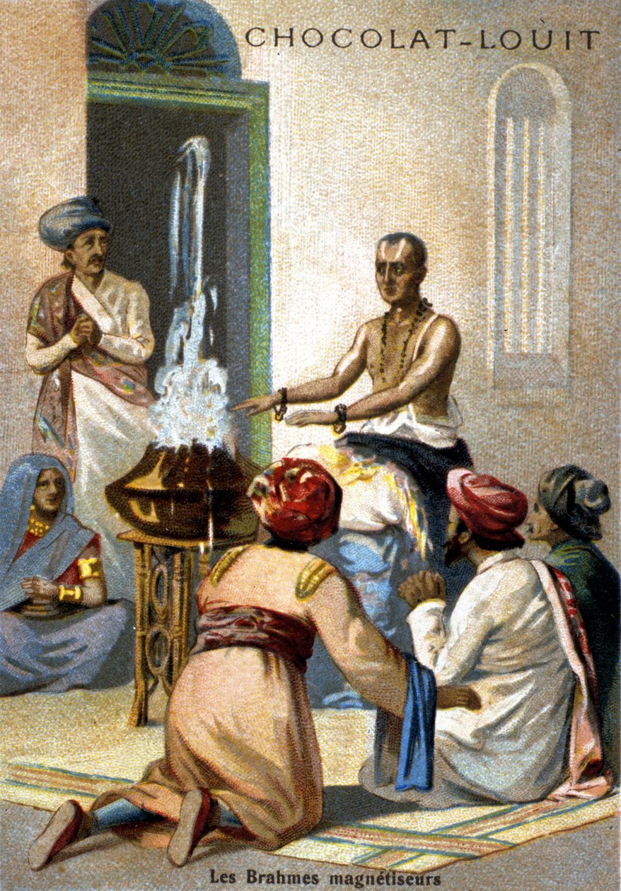 Die Brahmanen-Magnetisierer. Chromolithographie aus dem späten 19. Jahrhundert. von Unknown artist