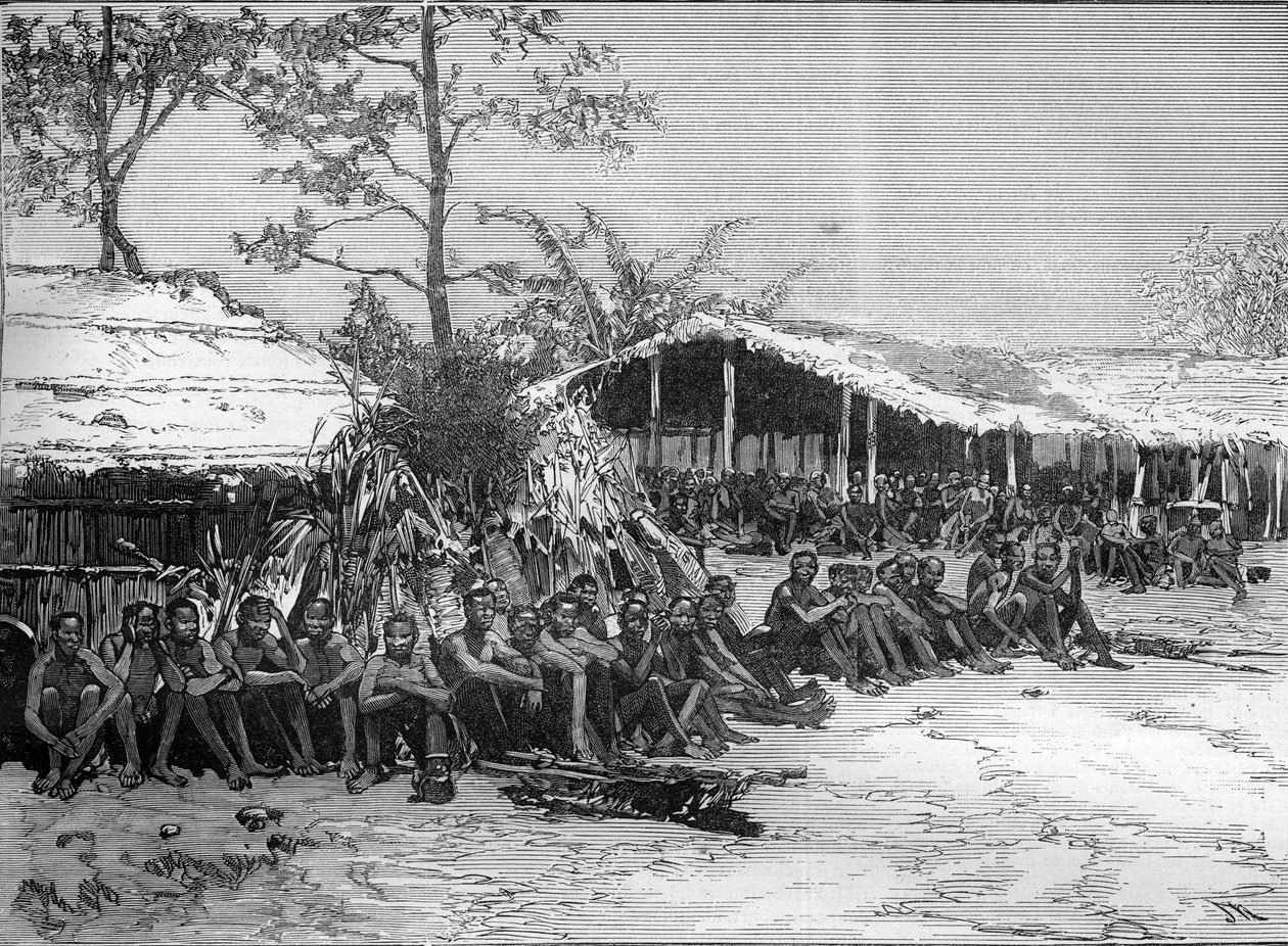 Die Brazza-Mission in Westafrika (Pietro Paolo Savorgnan di Brazza oder Pierre Paul François Camille Savorgnan de Brazza). von Unknown artist