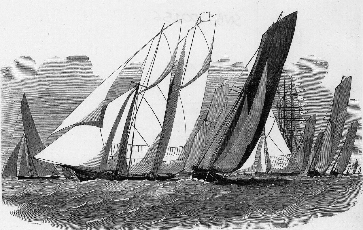 Die Regatten von Cowes: Yachten am Hyde Pass - Bibl. des arts deco von Unknown artist