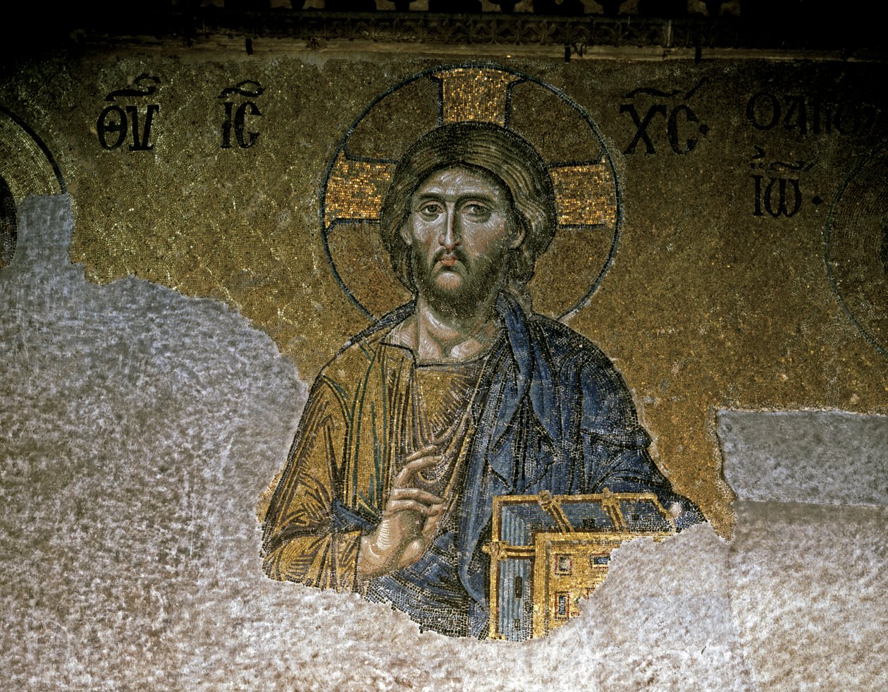 Die Deesis. Detail von Christus, Mitte 12. Jahrhundert von Unknown artist