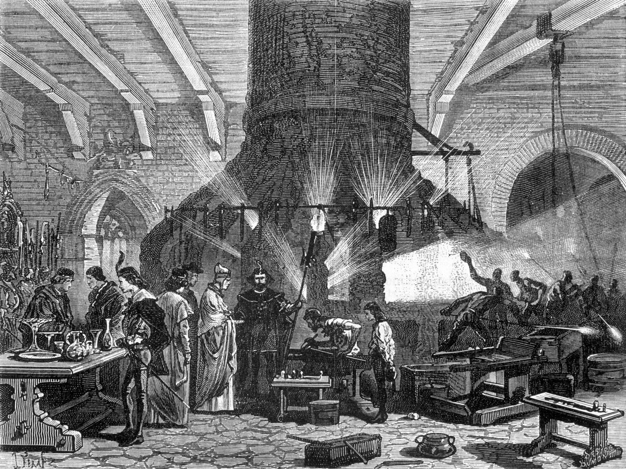 Der Doge von Venedig besucht die Glaswerke von Murano - in „Wunder der Industrie“ von Louis Figuier von Unknown artist