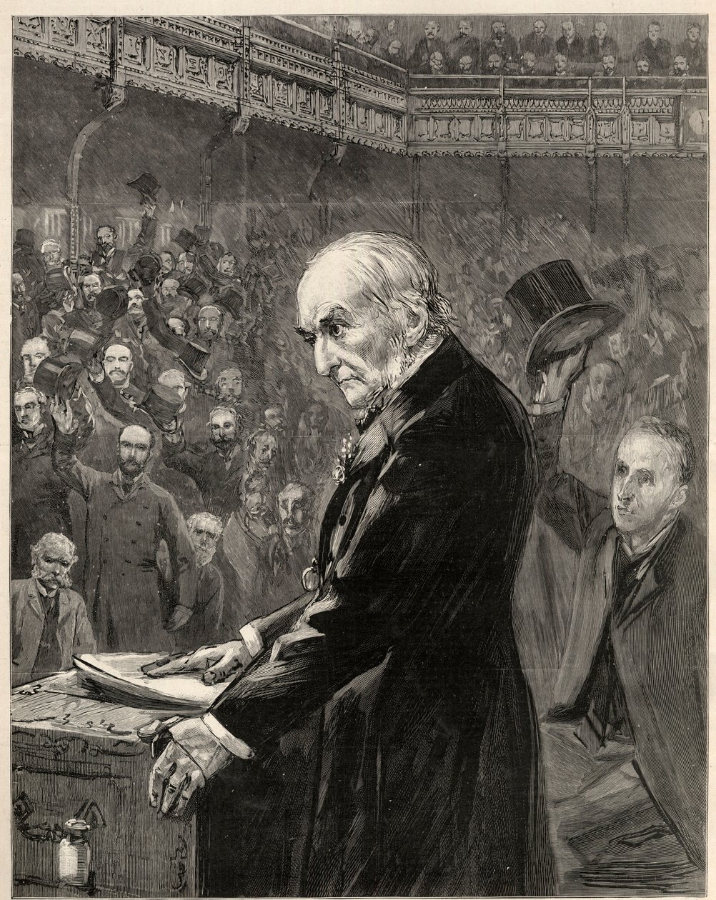 Das Unterhaus, 13. Februar 1893: Rede von William Ewart Gladstone (Gravur) von Unknown Artist