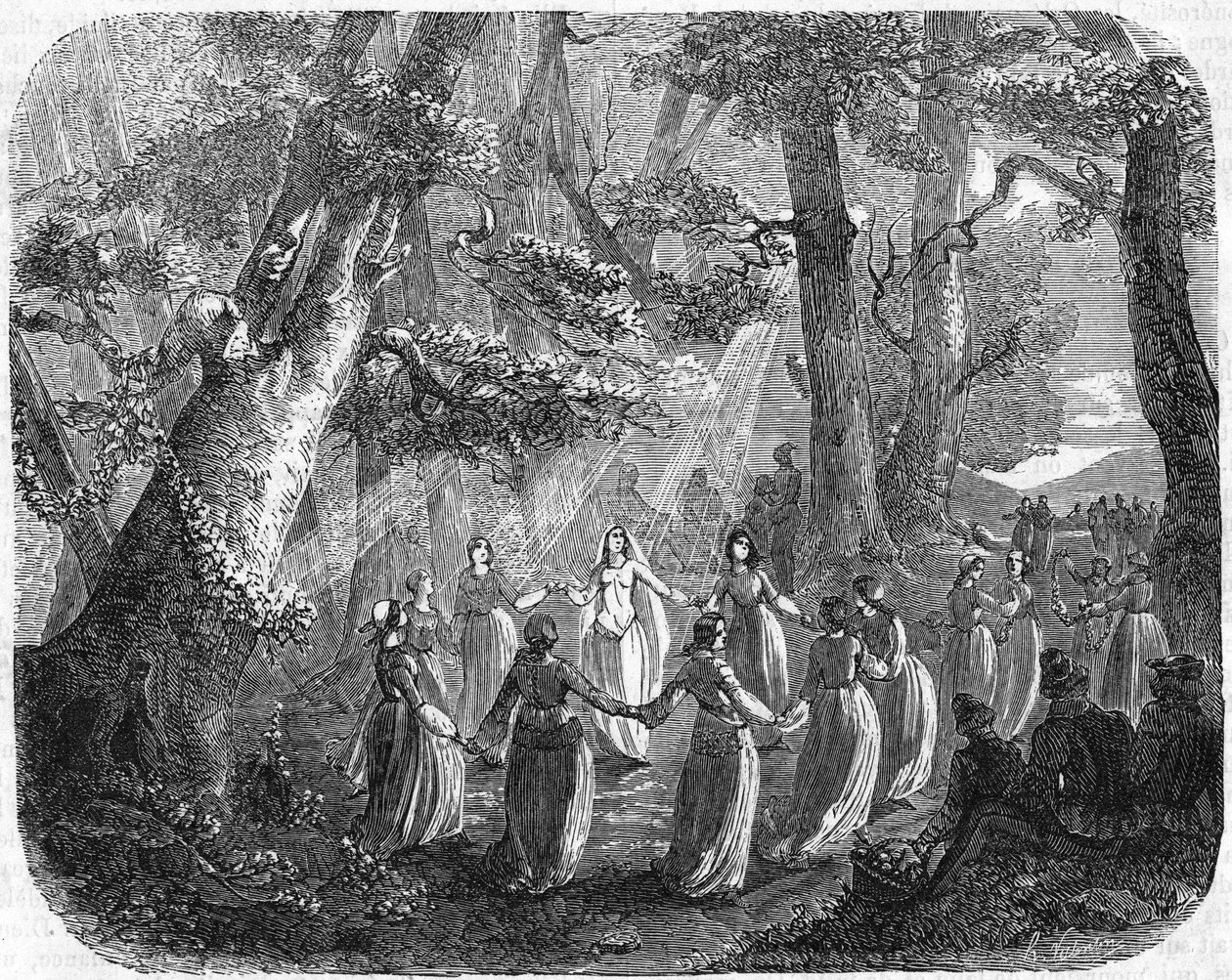Der Baum der Dame, wo sich die jungen Mädchen von Domrémy zu Spielen und einem ländlichen Geschmack versammelten, darunter Jeanne d