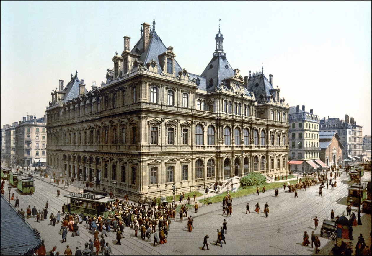 Der Palais de la Bourse in Lyon. Photochrom um 1890 von Unknown artist