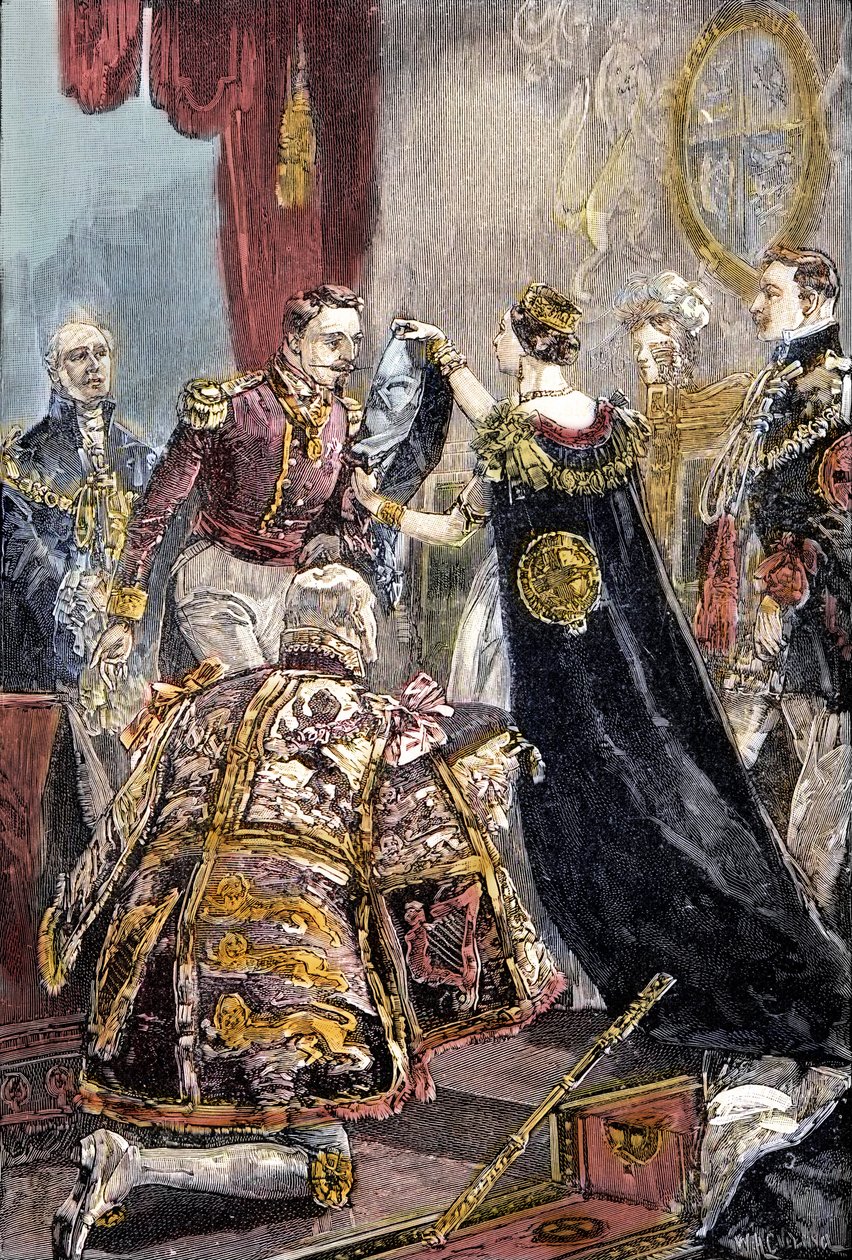 Königin Victoria verleiht dem Kaiser der Franzosen den Hosenbandorden auf Schloss Windsor von Unknown artist