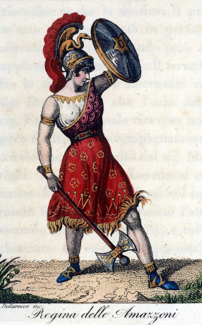 Die Königin der Amazonen. Illustration eines Opernheftes. 19. Jahrhundert von Unknown artist