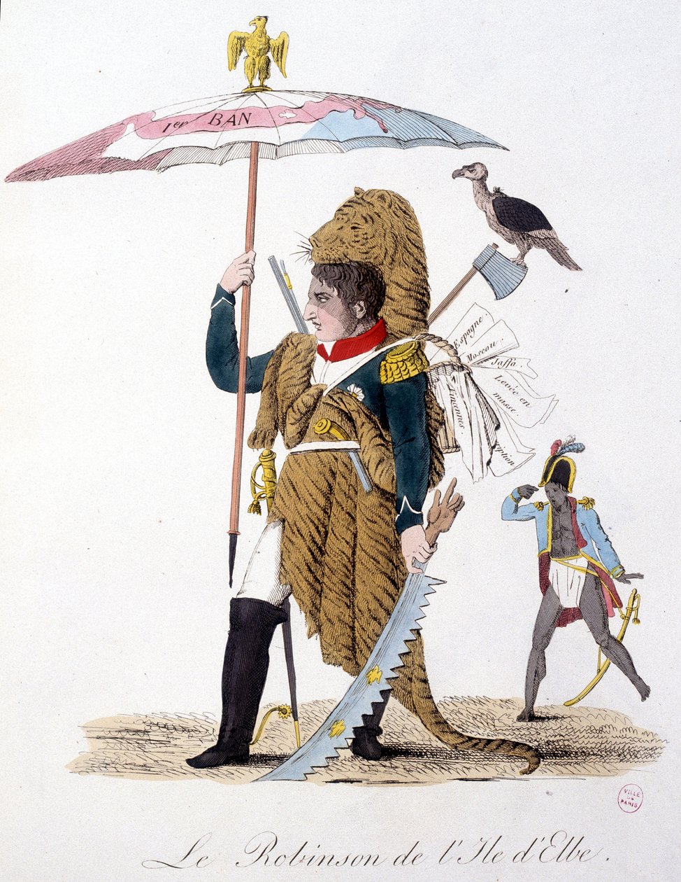 Der Robinson der Insel Elba - in „Napoleon I., Karikaturen, Dummysammlung“, ca. 1814 von Unknown artist