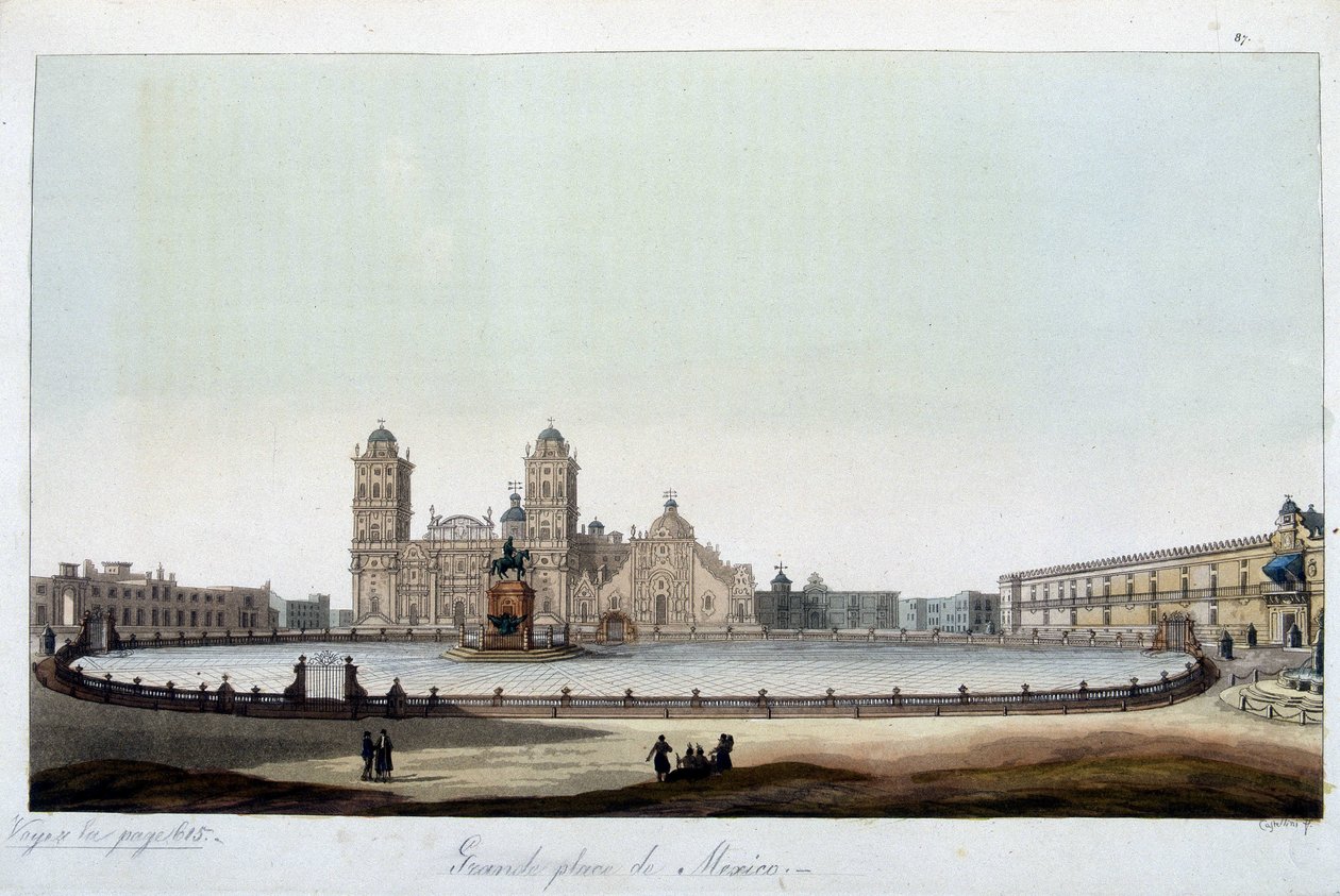 Der Zócalo: Der große Platz von Mexiko-Stadt. In „Das alte und moderne Kostüm“ von Unknown artist