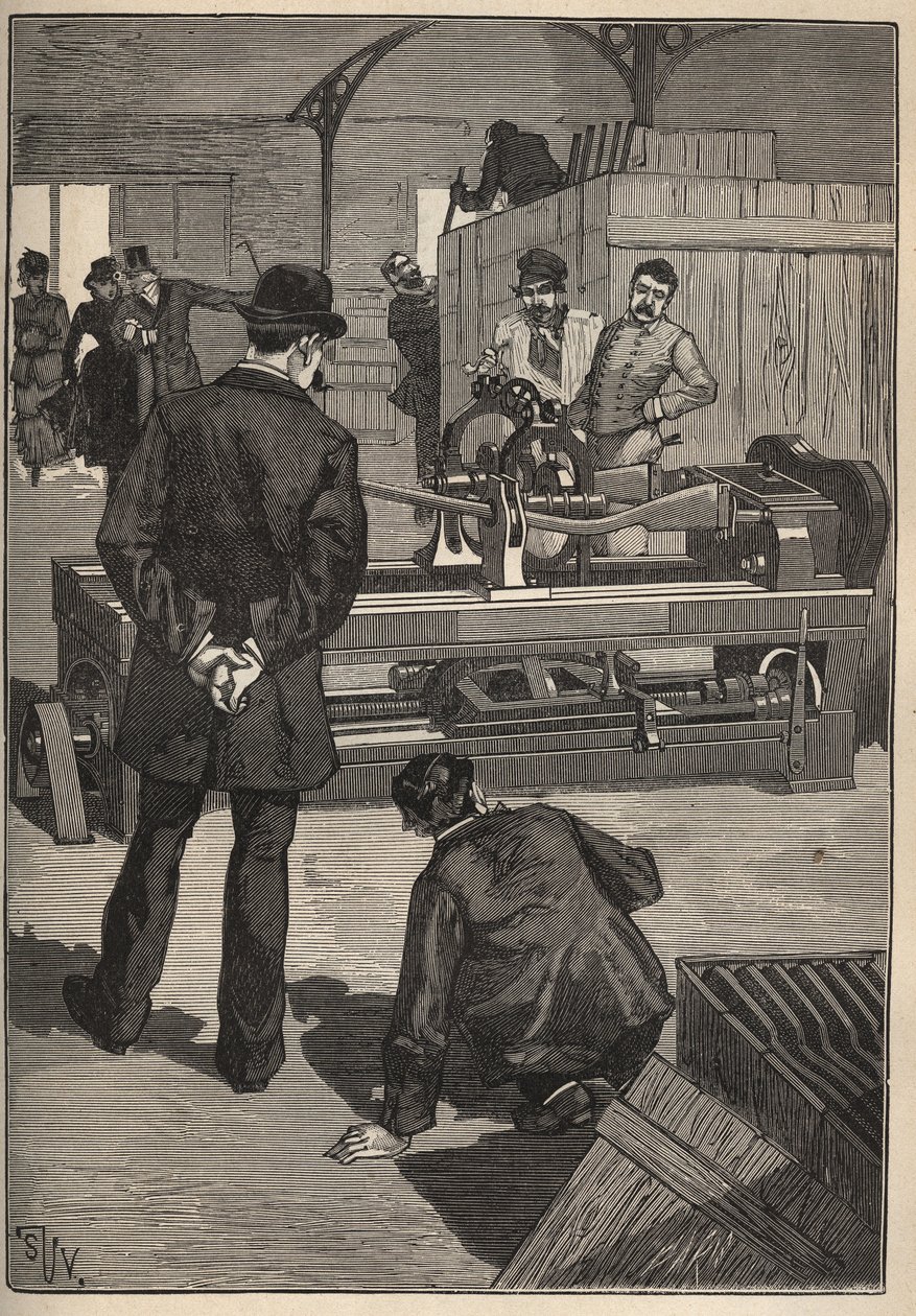 Die Kunst der Tour: der Blanchard-Turm. Gravur von 1885 in „Les arts et metiers illustres“ von Adolphe BITARD von Unknown artist