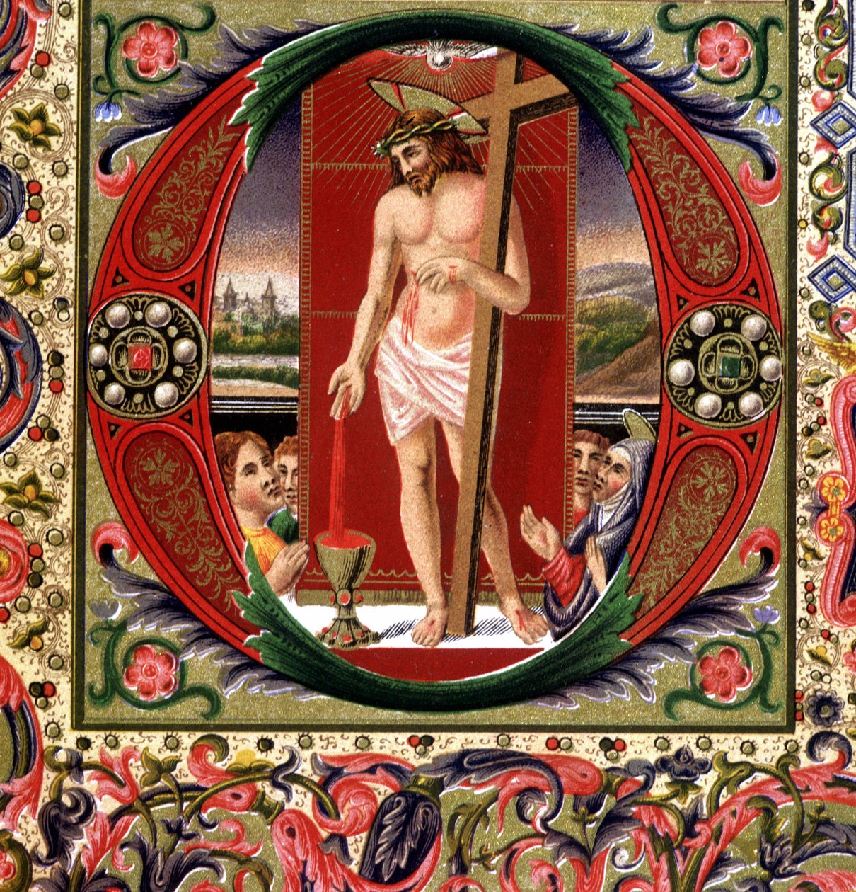 Das Blut Jesu Christi. Chromolithographie des 19. Jahrhunderts von Unknown artist