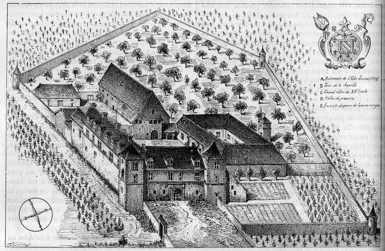 Die Gebäude von Clos de Vougeot (Côte d