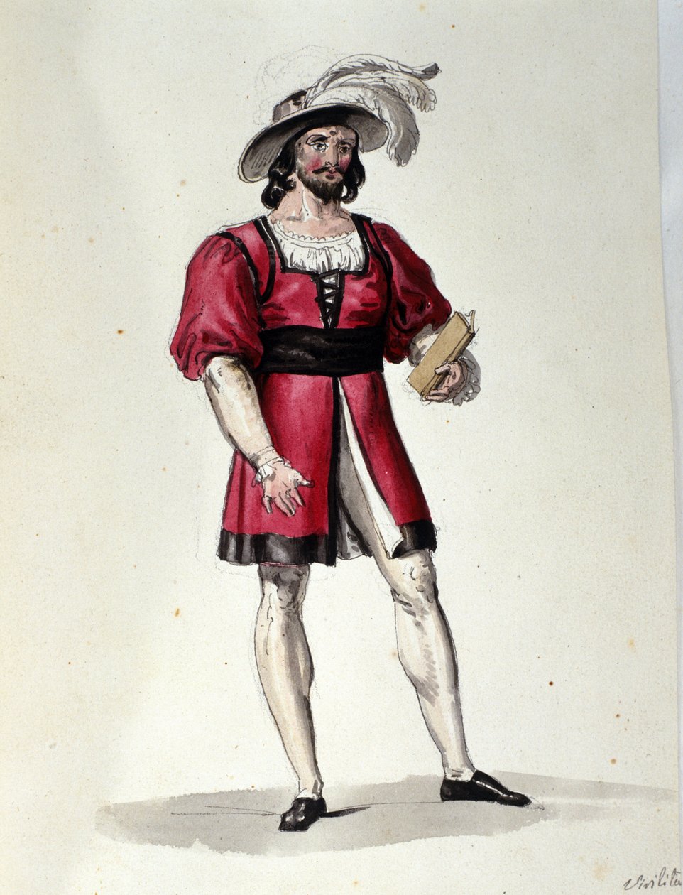 Die Figur, die die Virilität im Ballett „Il noce di Benevento“ des österreichischen Komponisten Franz Xaver Sussmayr (1766-1803) interpretiert. Illustration des 19. Jahrhunderts von Unknown artist