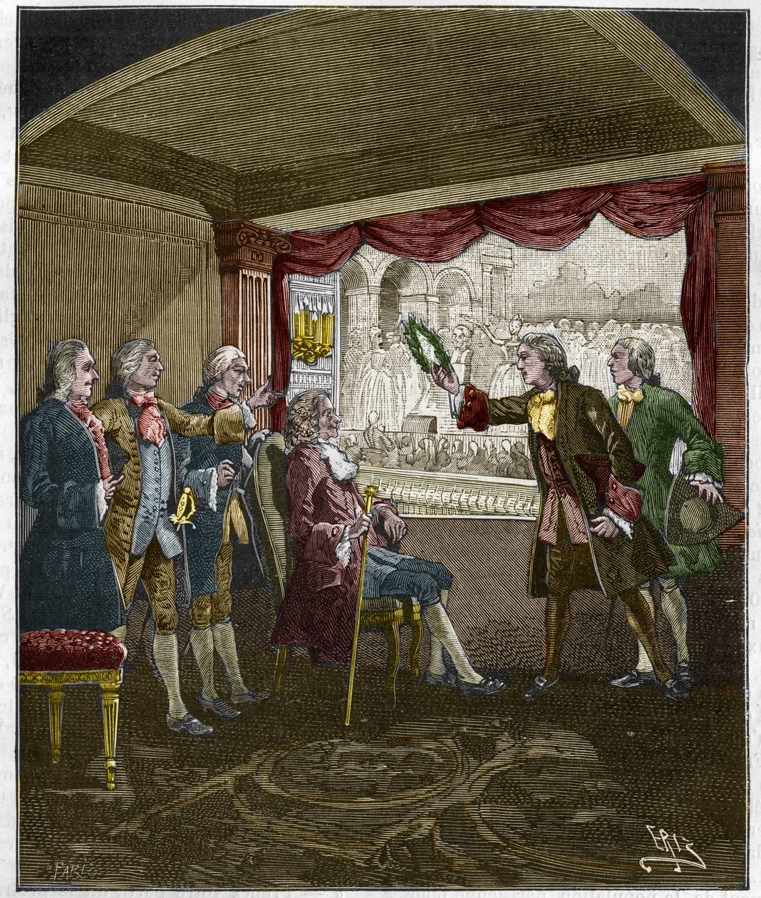 Die Krönung von Voltaire (François-Marie Arouet) von Unknown artist