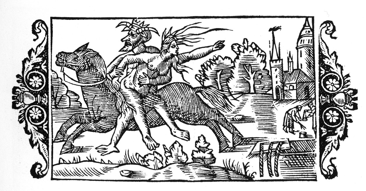 Der Teufel trägt eine Hexe - in „Historia de Gentibus Septentrionalibus“ von Olaus Magnus, Rom 1555 von Unknown artist