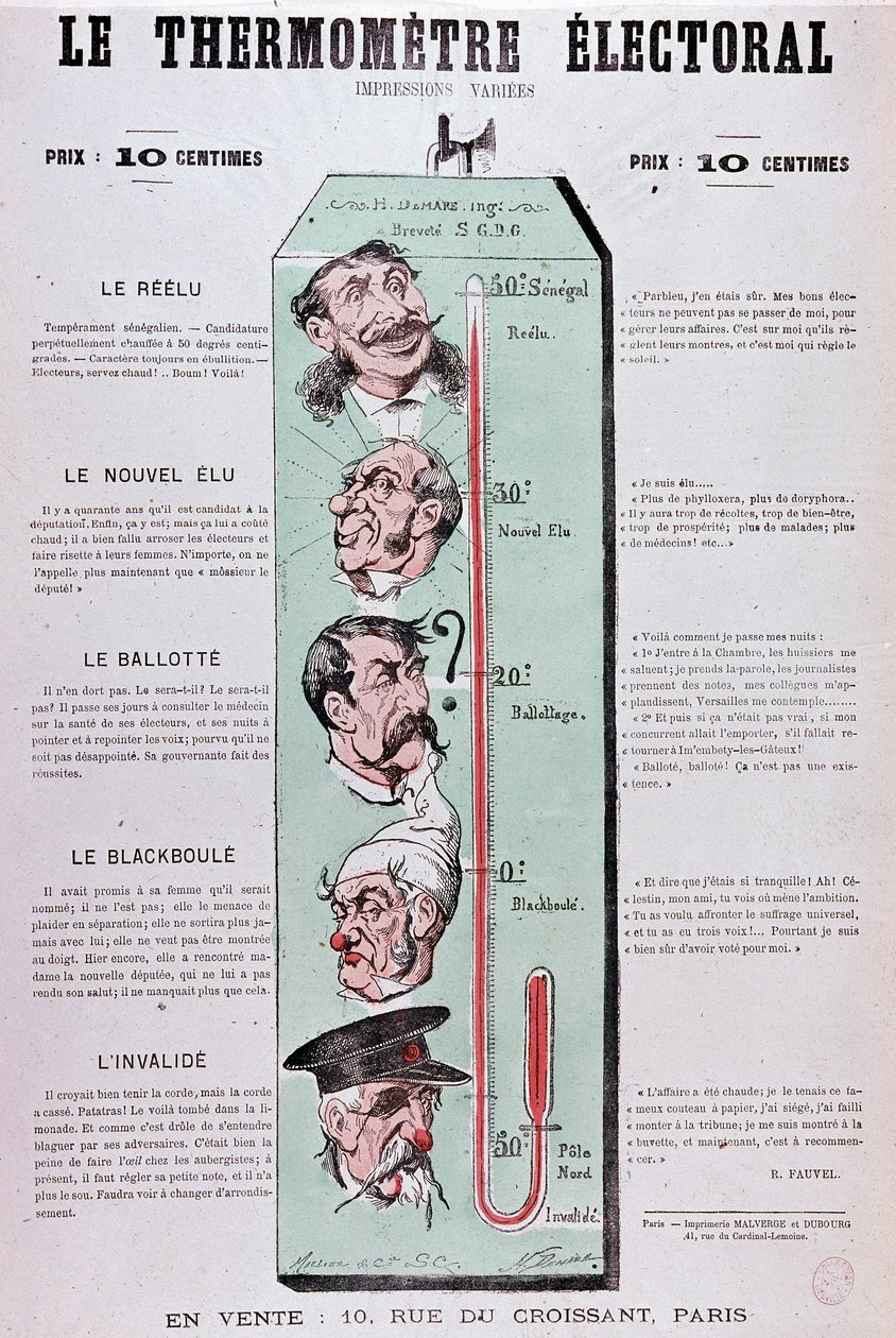 Das Wahlthermometer - Zeichnung von Unknown artist