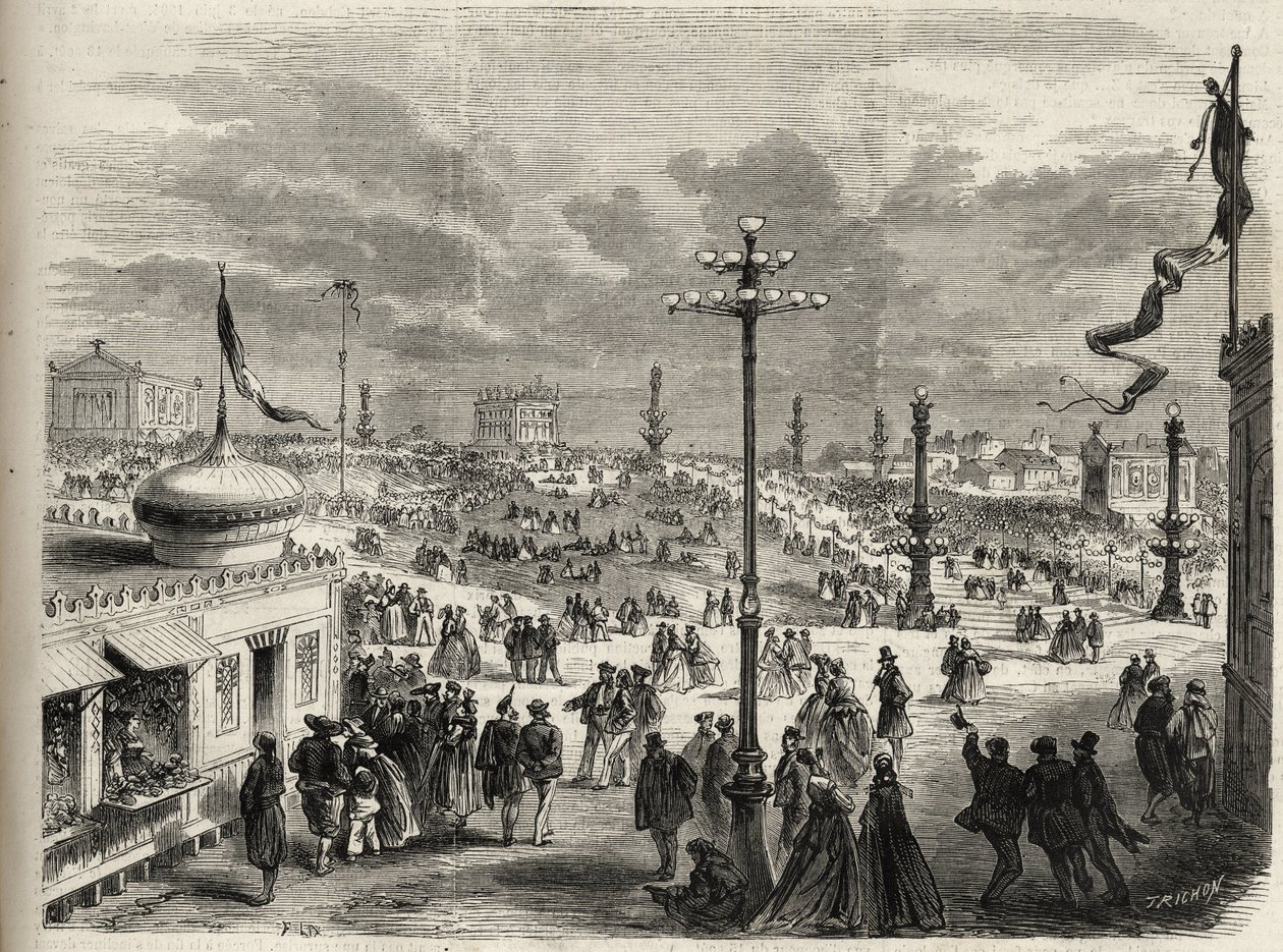 Das Fest vom 15. August 1867 auf dem Trocadero in Paris - Das illustre Universum von 1867 von Unknown artist