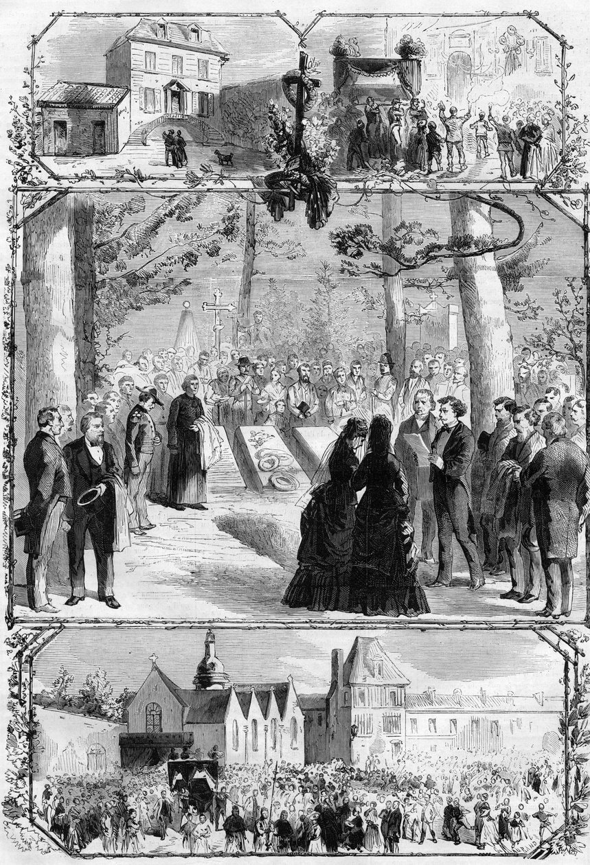 Beerdigung von Alexandre Dumas père (1802-1870) in Villers-Cotterêts. (L