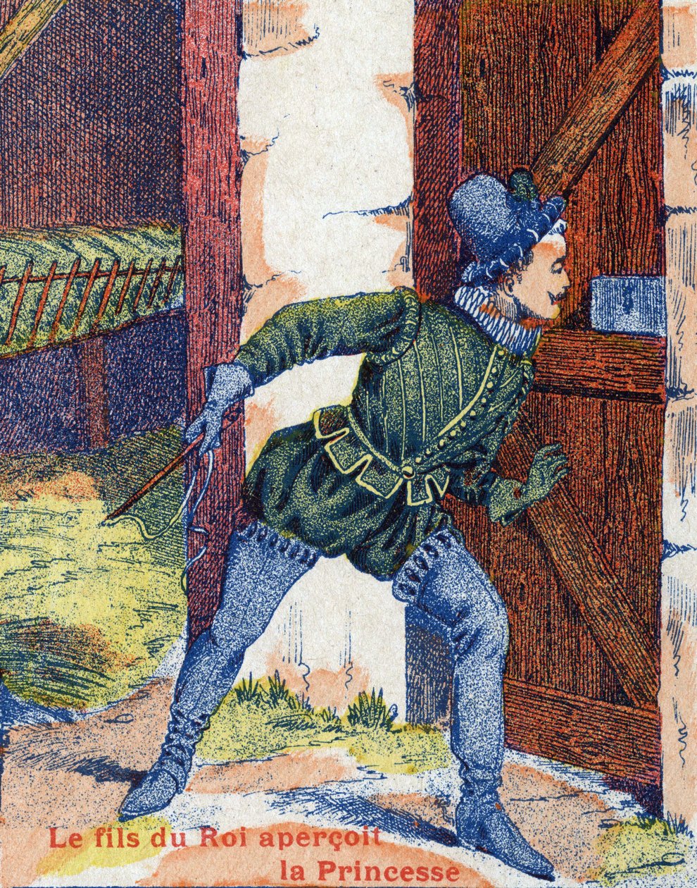 Der Königssohn sah die Prinzessin. Illustration zu „Eselshaut“ von Charles Perrault von Unknown artist
