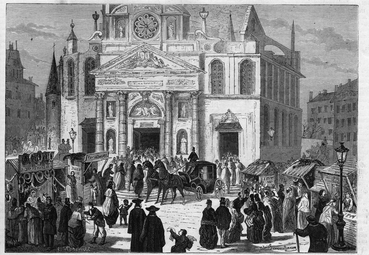 Die Novene der Heiligen Genoveva in der Kirche Saint Etienne du Mont (Saint-Etienne-du-Mont) in Paris von Unknown artist