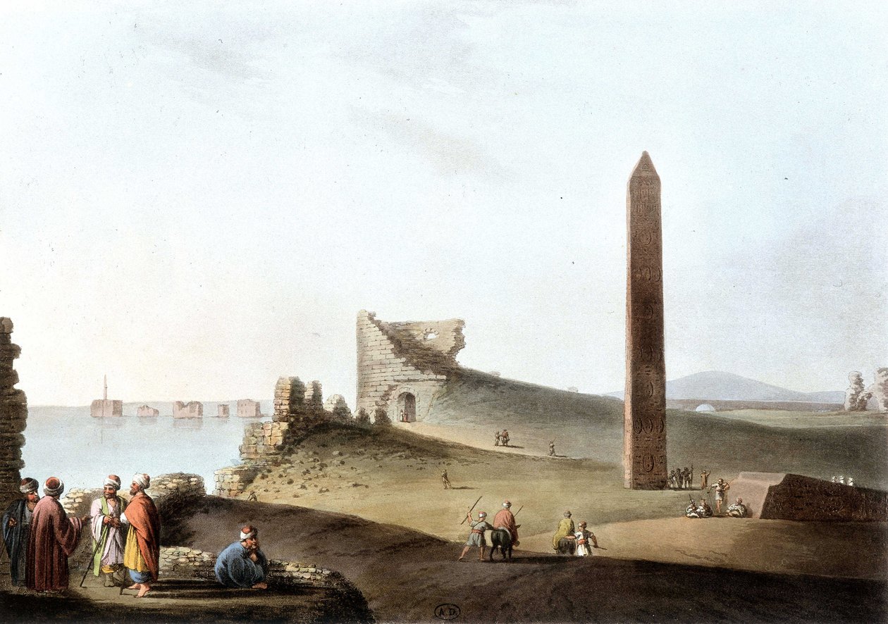 Die Obelisken von Alexandria, genannt Kleopatras Nadeln - in „Ansichten von Ägypten“ von Unknown artist