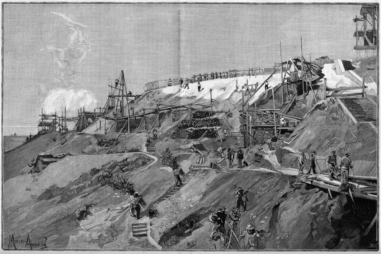 Die südlichen Stützmauern von Montmartre in Paris, 1887. von Unknown artist