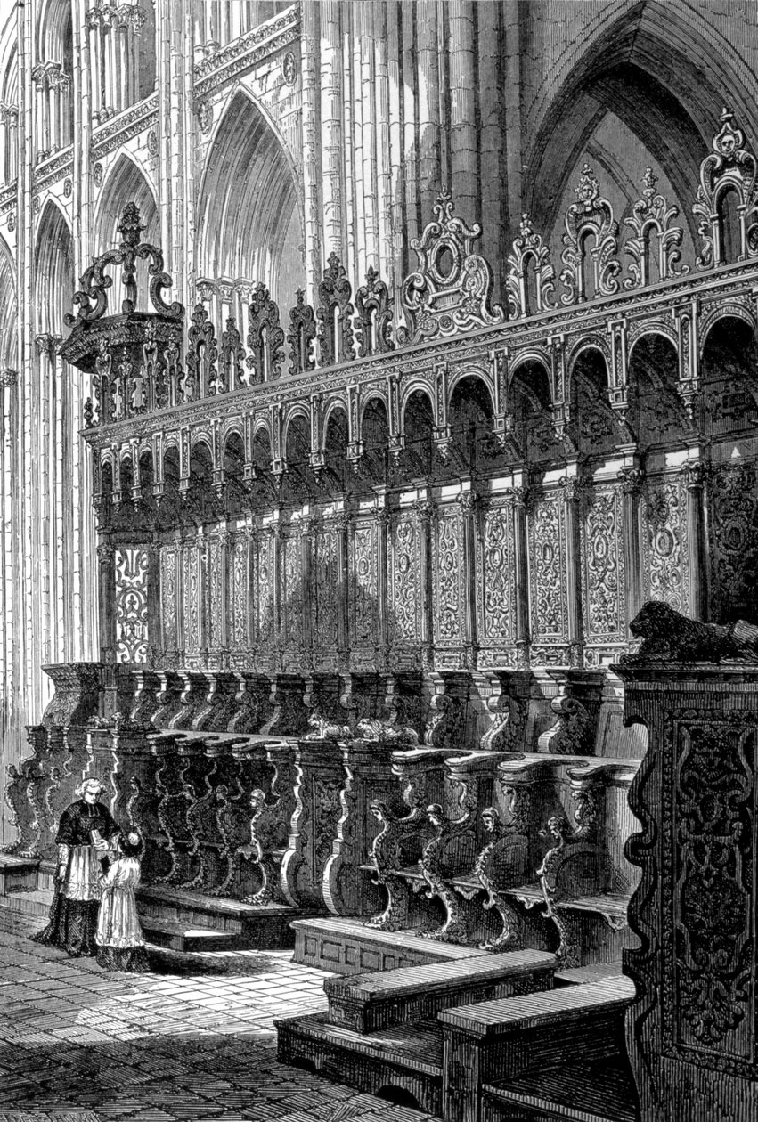 Die Stände der Kathedrale von Bayeux - Gravur von Unknown artist