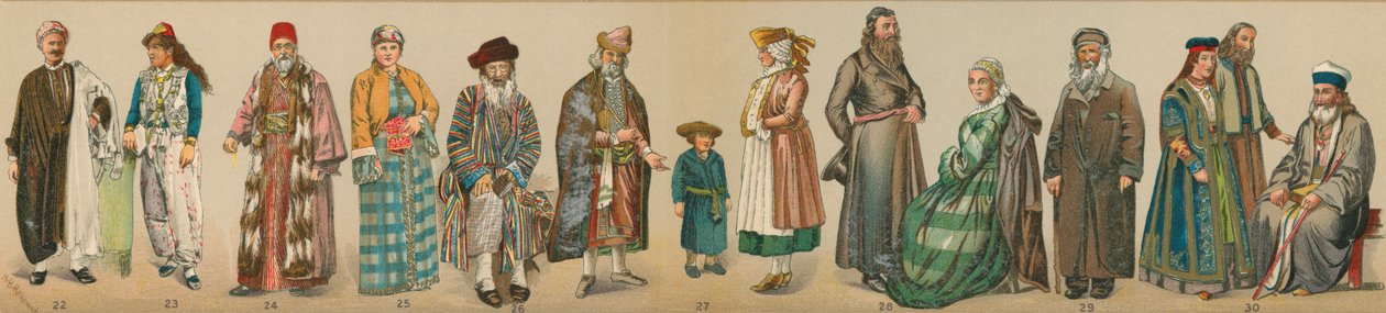 Traditionelle Kostüme des jüdischen Volkes, aus 