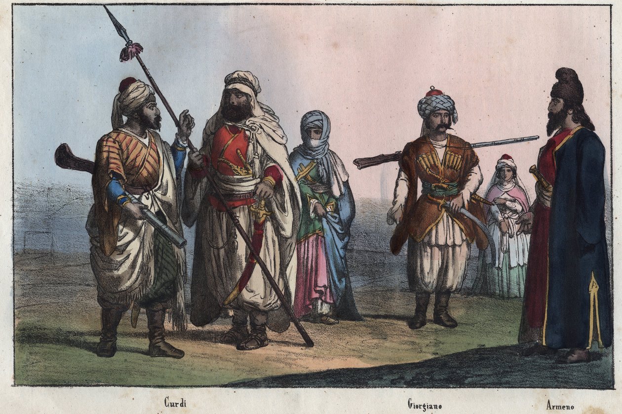 Traditionelle kurdische Kostüme - Georgisch - Armenisch von Unknown artist