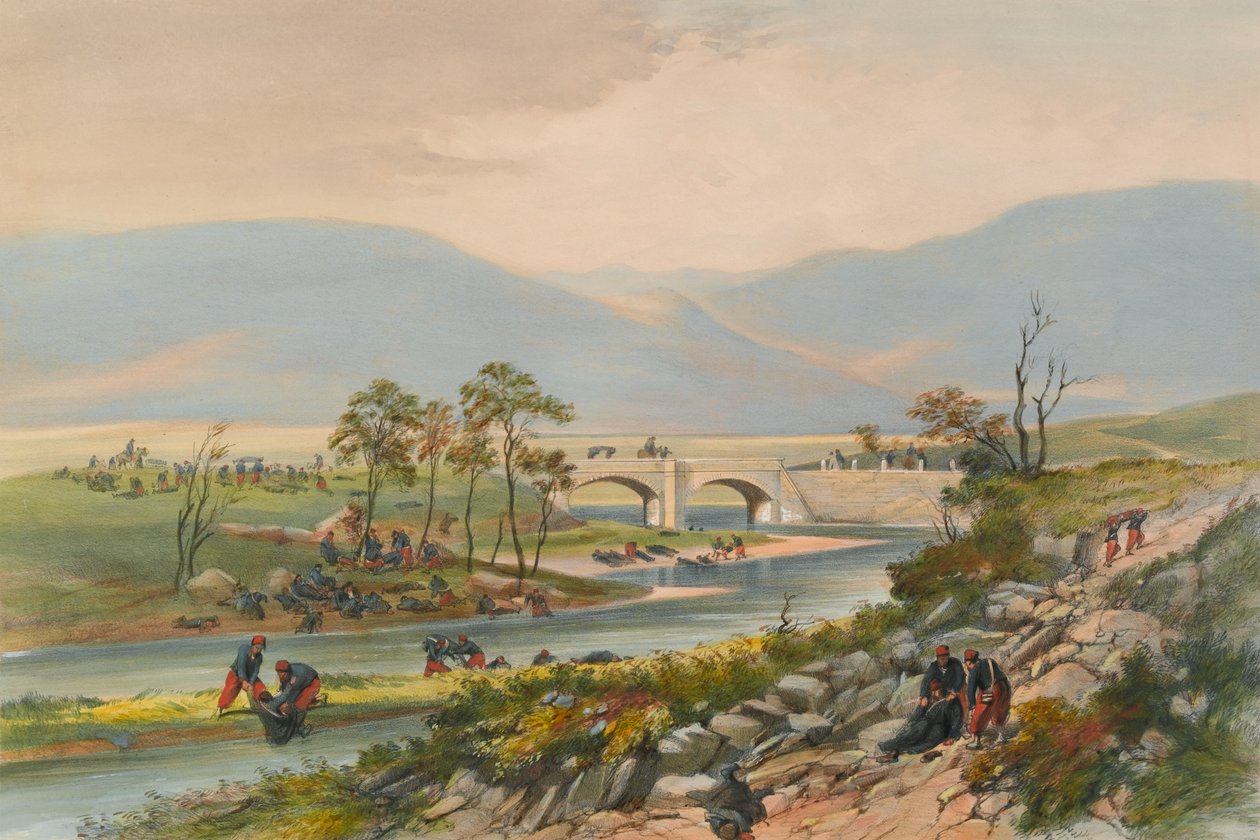 ?Traktir-Brücke nach der Schlacht von Tschernaja?, 1855 von Unknown