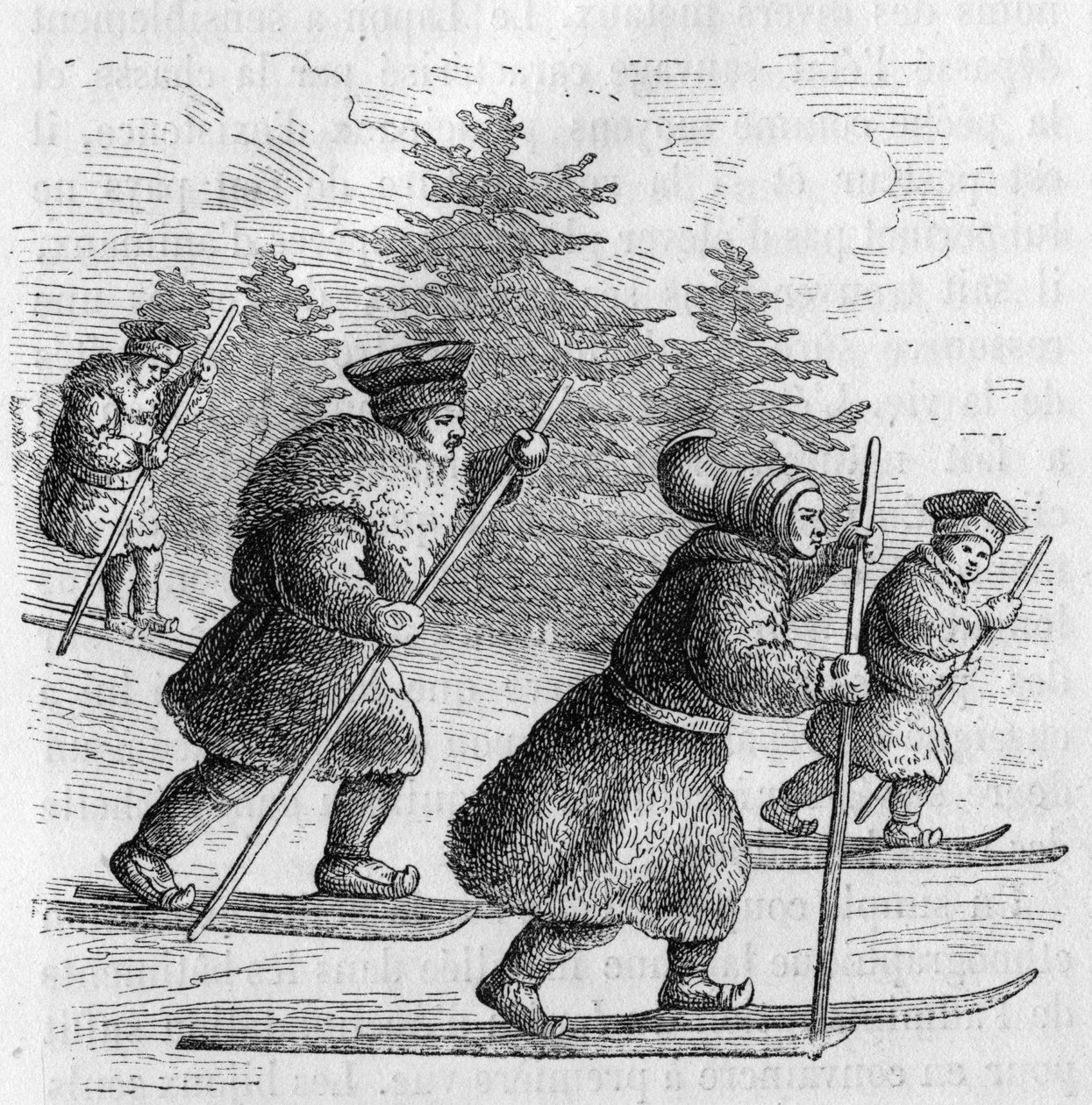 Transport in Lappland: Lappen und ihre Schlittschuhe. von Unknown artist