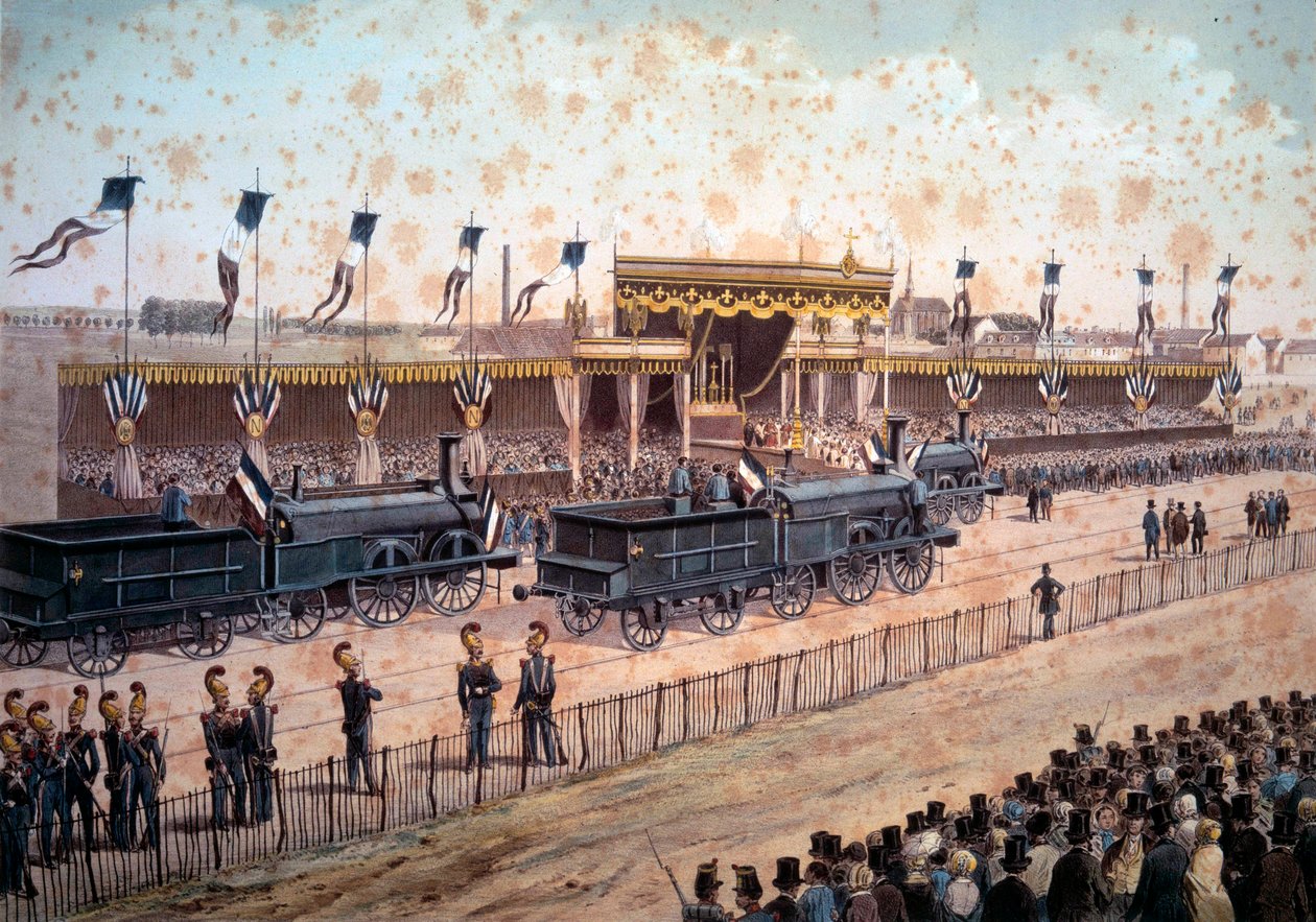 Transport: Einweihung der Eisenbahnlinie zwischen Paris und Straßburg. 1864 von Unknown artist
