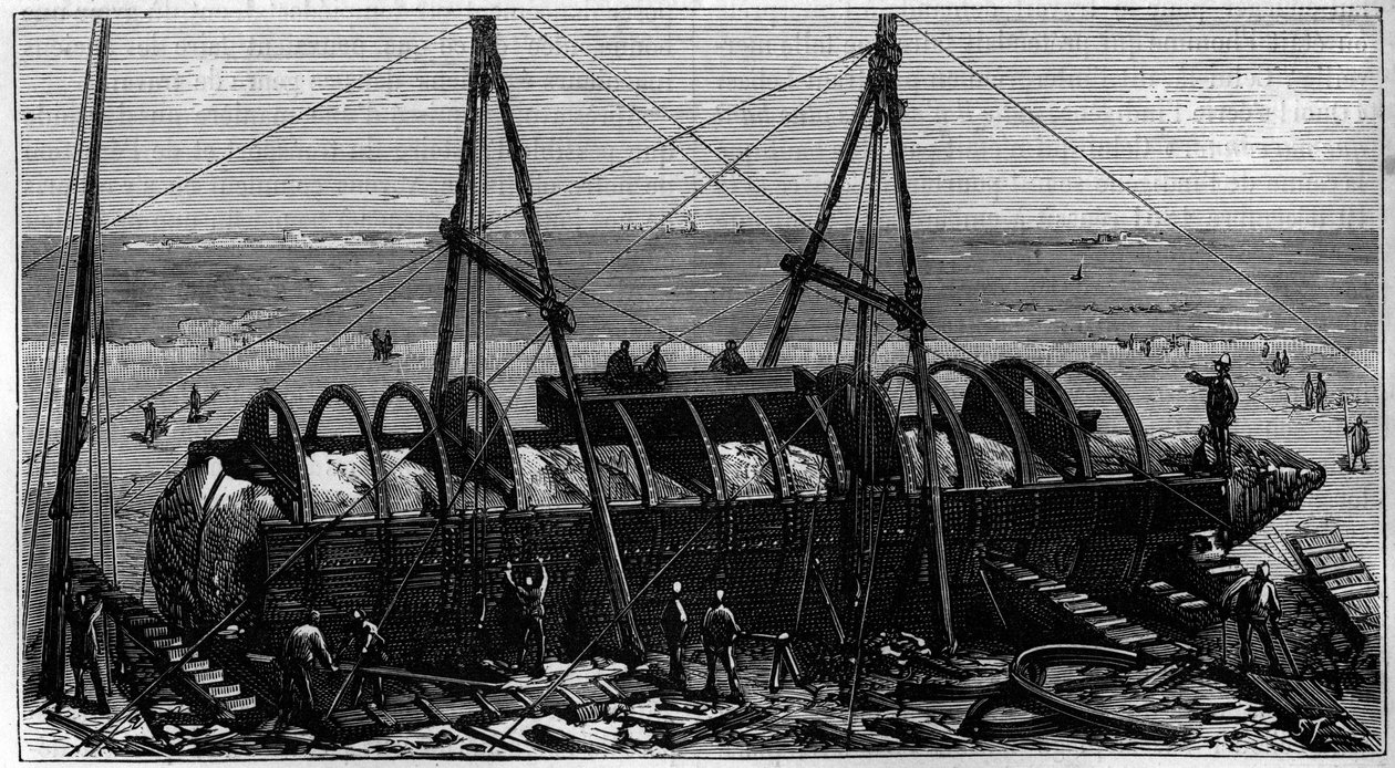 Transport des Obelisken, bekannt als „Nadel der Kleopatra“, von Ägypten nach England von Unknown artist
