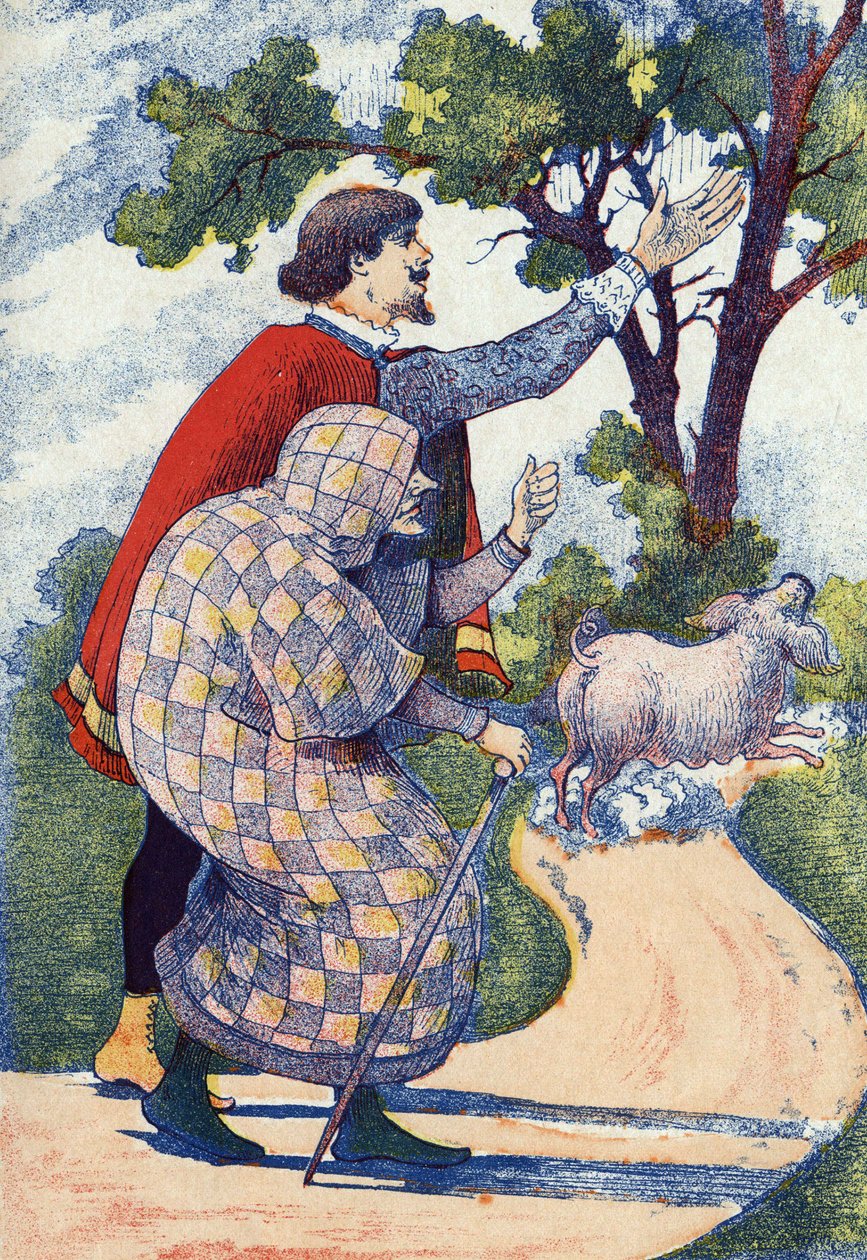 Forelle verwandelt sich in eine Sau. Anonyme Illustration für „Der blaue Vogel“ von Madame d