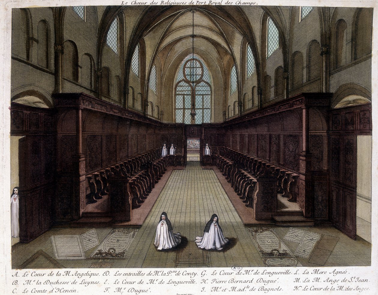 Zwei Nonnen beten in der Abtei von Port Royal des Champs (Port-Royal-des-Champs) von Unknown artist