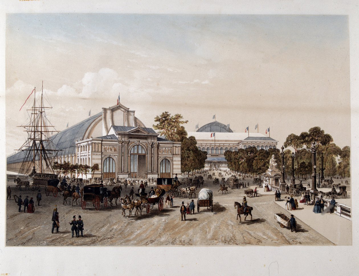 Weltausstellung 1855: der Palast der Industrie - Lithografie von Unknown artist