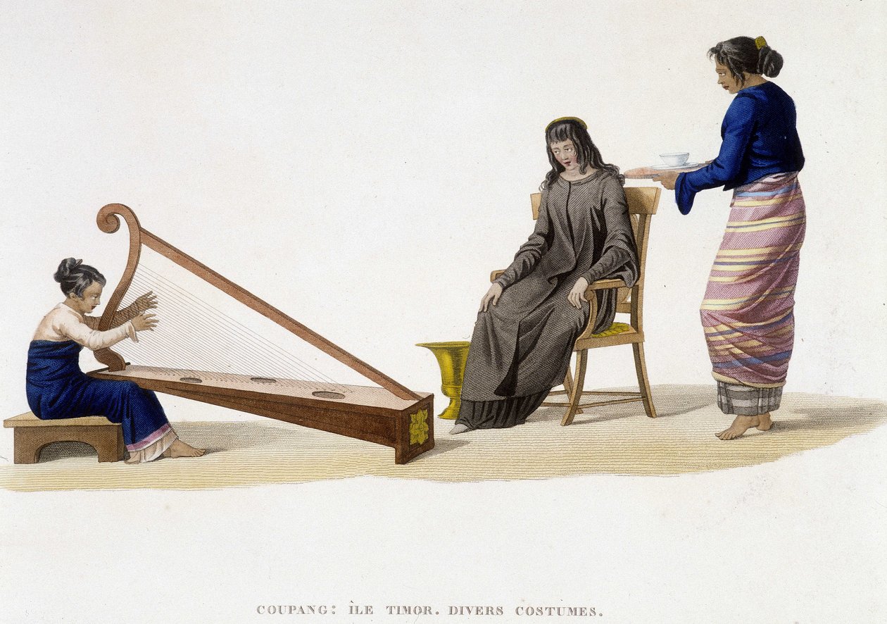 Verschiedene Kostüme von Frauen von der Insel Timor (Coupang) von Unknown artist