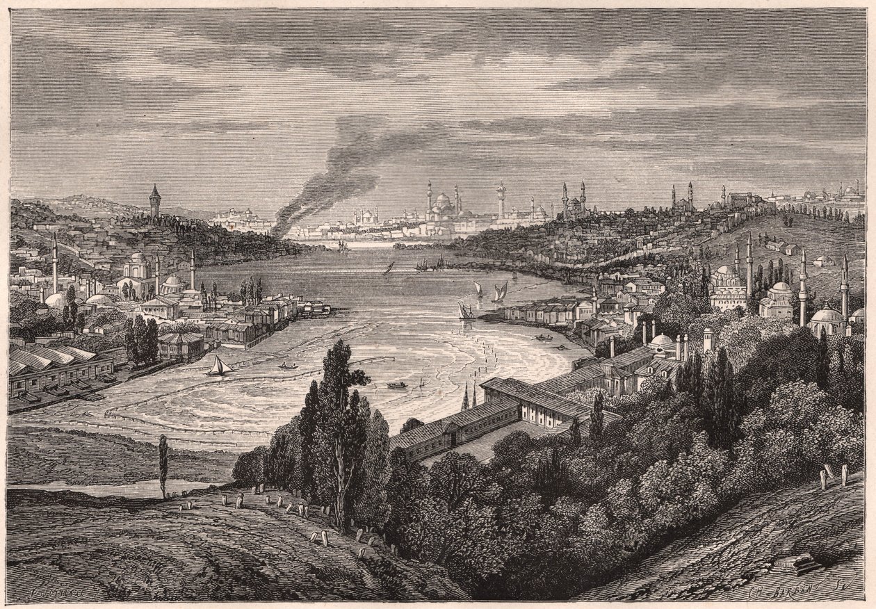 Ansicht von Konstantinopel, jetzt Istanbul, und dem Goldenen Horn im 19. Jahrhundert von Unknown