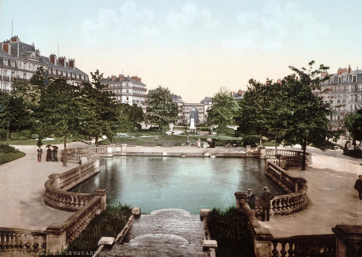 Ansicht von Dijon: Platz und Platz Darcy. Photochrom ca. 1890 von Unknown artist
