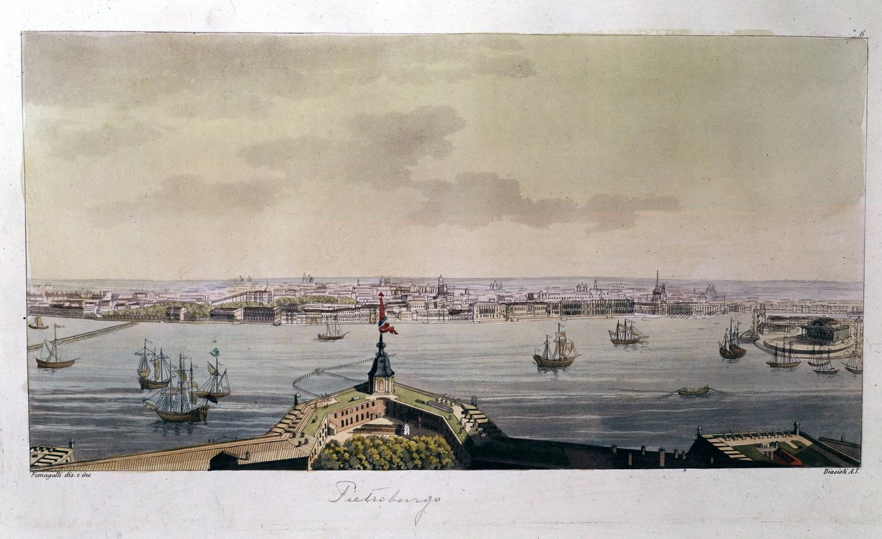 Ansicht von St. Petersburg Ende des 18. Jahrhunderts - in „Das alte und moderne Kostüm“ von Ferrario von Unknown artist