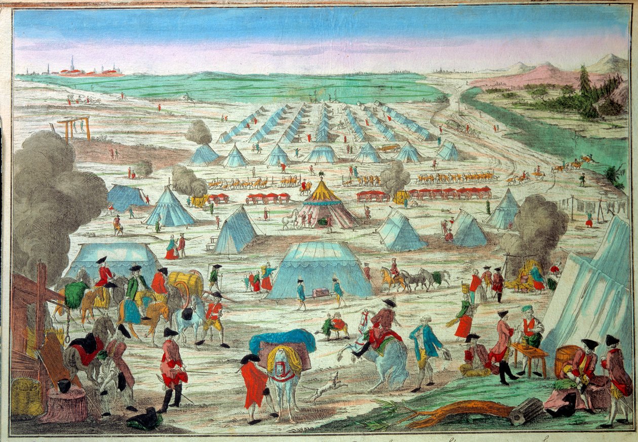 Ansicht eines Militärlagers in Preußen von Unknown artist
