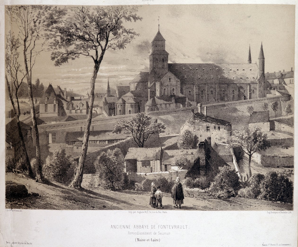 Ansicht der Abtei von Fontevrault (Fontevraud) bei Saumur von Unknown artist