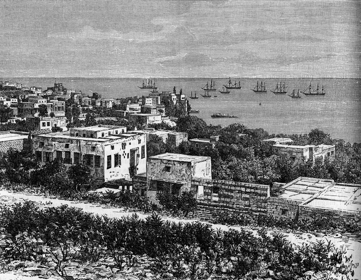 Ansicht der Stadt Beirut. Gravur in „The Journal of Youth“ von Unknown artist