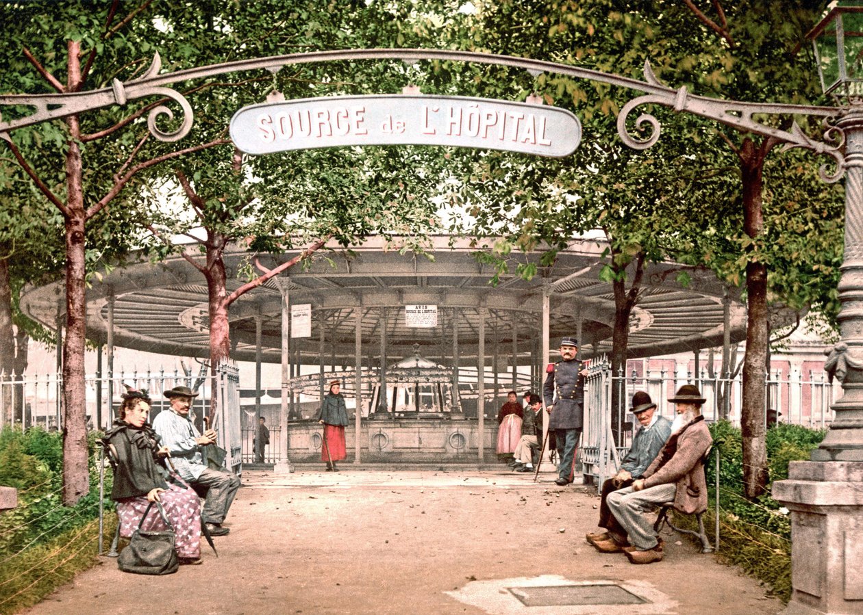 Ansicht des Krankenhauses von Vichy: Quelle des Krankenhauses. Photochrom ca. 1890 von Unknown artist