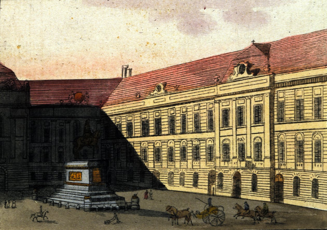 Ansicht des Josephplatzes in Wien, Österreich. Gravur von 1820 von Unknown artist