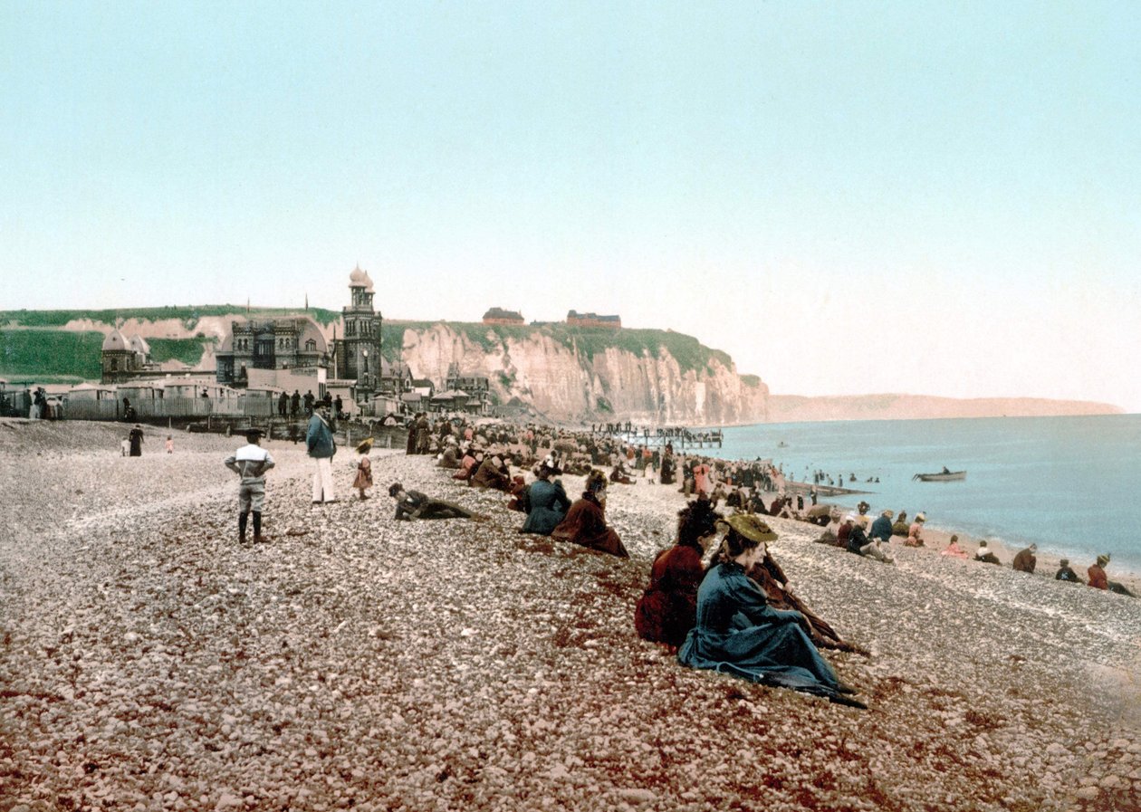 Ansicht des Strandes und des Casinos von Dieppe. Photochrom um 1890 von Unknown artist
