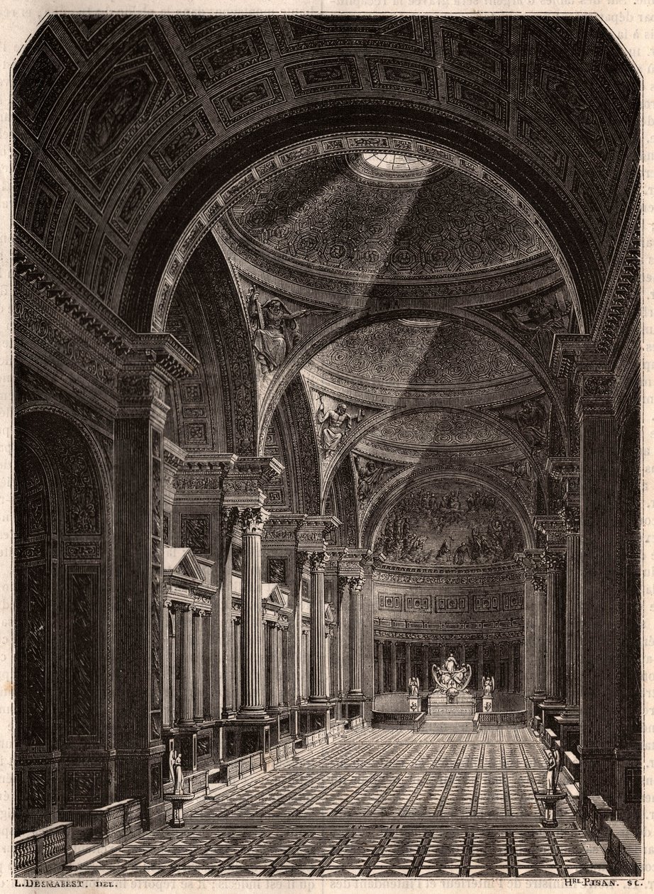Ansicht des Inneren der Kirche Madeleine in Paris im Jahr 1843, kurz nach ihrer Eröffnung für den Gottesdienst von Unknown