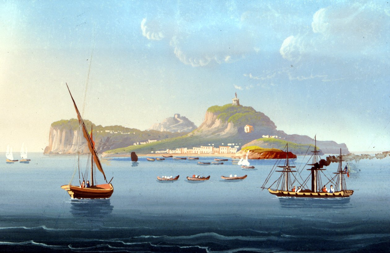 Ansicht der Insel Capri. 1830. Anonymes Gemälde von Unknown artist