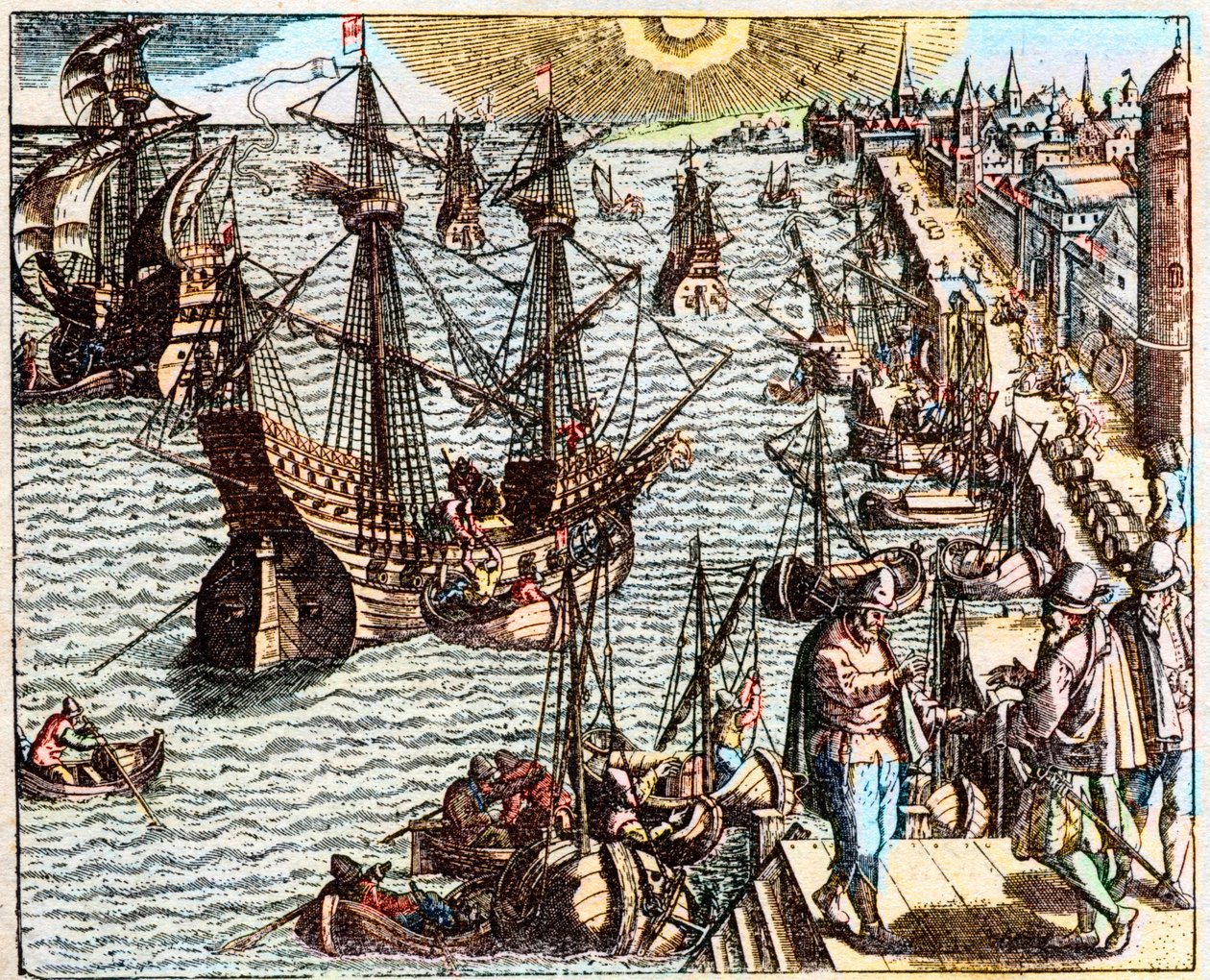 Ansicht des Hafens von Lissabon im 16. Jahrhundert von Unknown artist