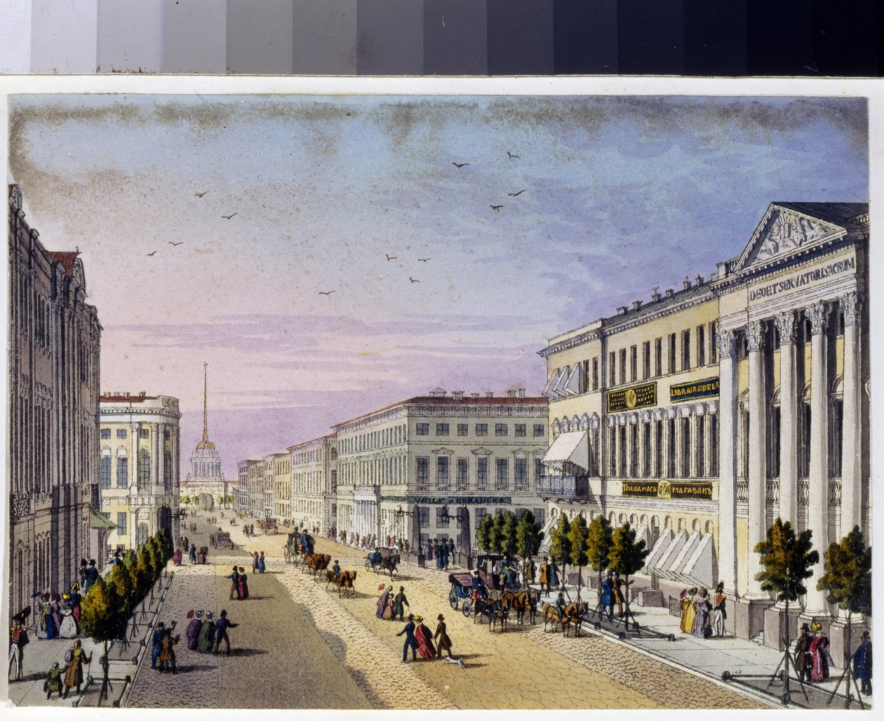 Ansicht der Newskij-Prospekt und der Polizeibrücke in Sankt Petersburg von Unknown artist