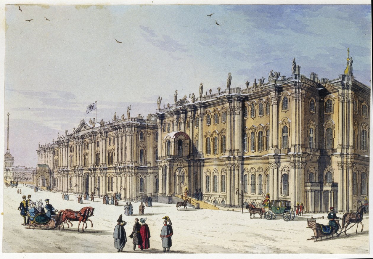 Außenansicht des Winterpalastes in Sankt Petersburg (Album von Marie Taglioni) von Unknown artist